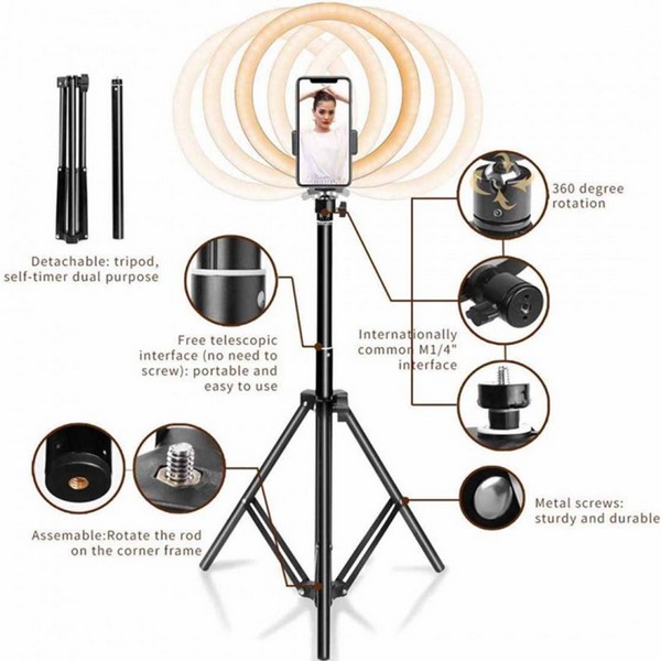 33cm Led Studio Camera Ring Light Photography With Mobile Holder | Shopright.pk 