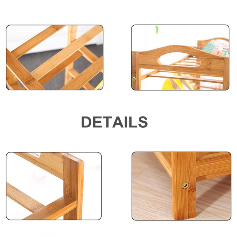 Bamboo 3 Tier Wooden Solid Wood Shoe Rack Organizer