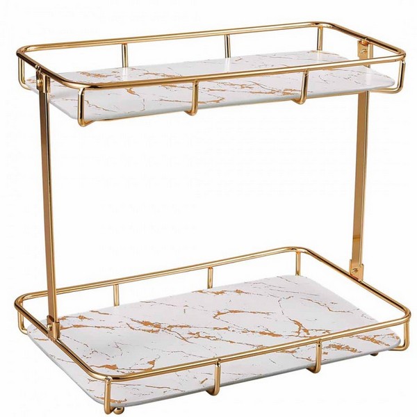 Square Bathroom Shelf Marble Cosmetic Toiletries Storage