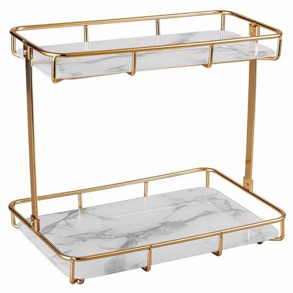 Square Bathroom Shelf Marble Cosmetic Toiletries Storage