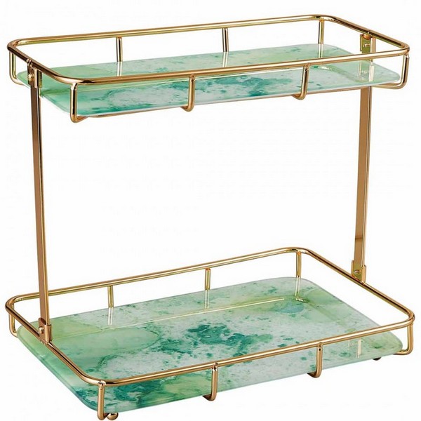 Square Bathroom Shelf Marble Cosmetic Toiletries Storage