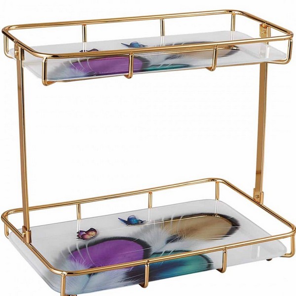 Square Bathroom Shelf Marble Cosmetic Toiletries Storage