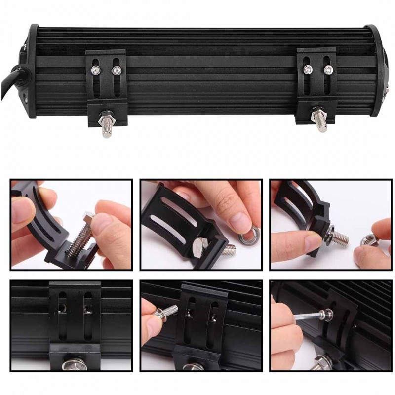 Single Color LED Light Bar Combo Waterproof Spot Lights 72W