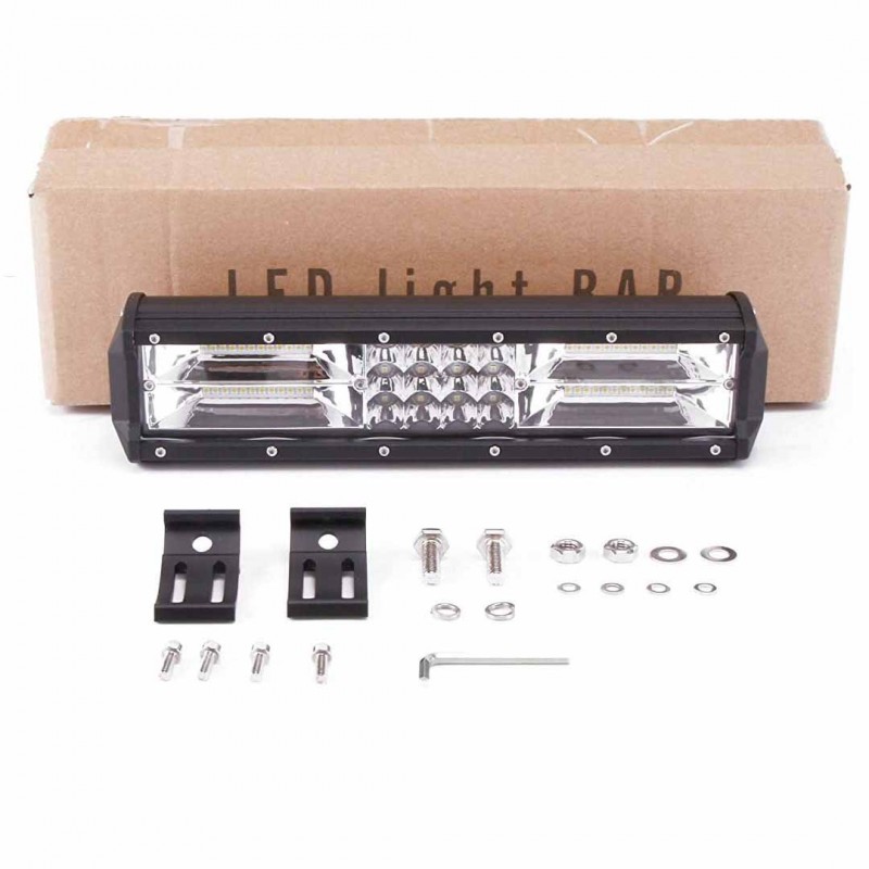 Single Color LED Light Bar Combo Waterproof Spot Lights 72W