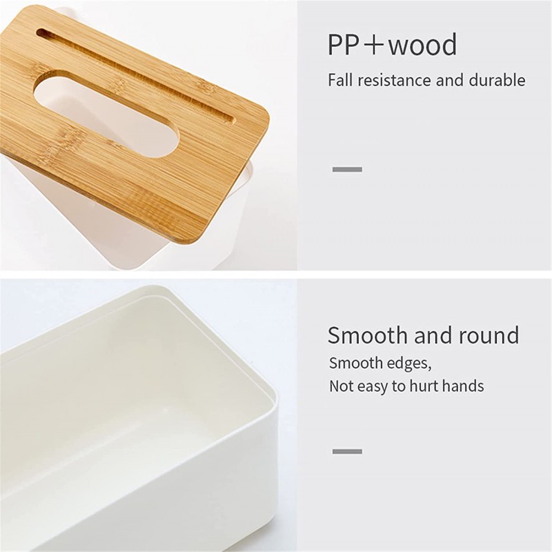 Multifunctional Bamboo Tissue Box Cover