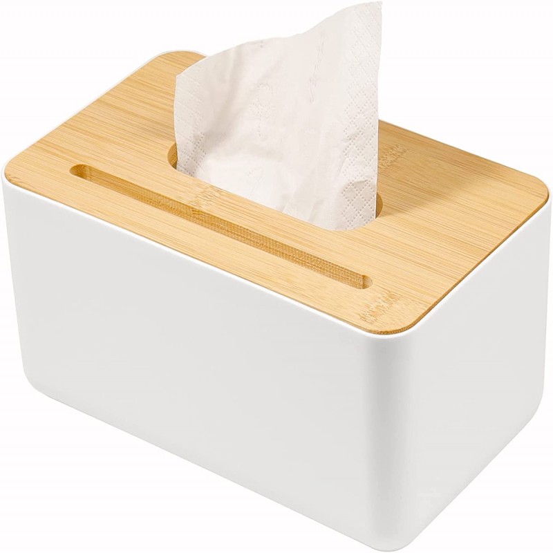 Multifunctional Bamboo Tissue Box Cover