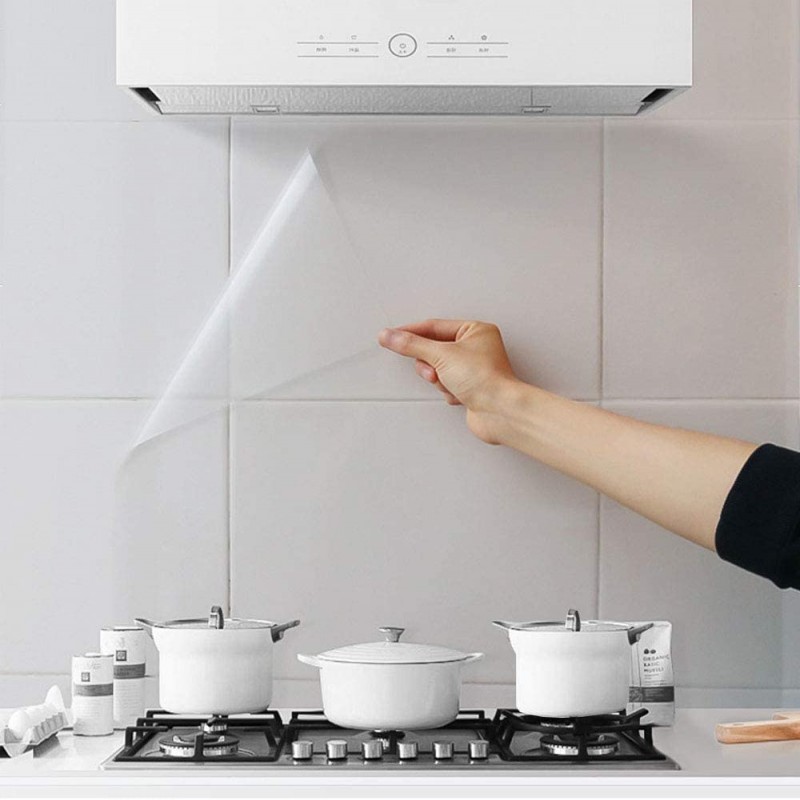 Transparent Oil Proof Kitchen Backsplash Protector Wall Sticker, Dining Room Wallpaper, Table Protector Large