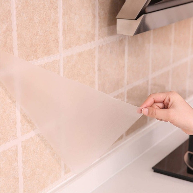 Transparent Oil Proof Kitchen Backsplash Protector Wall Sticker, Dining Room Wallpaper, Table Protector Large