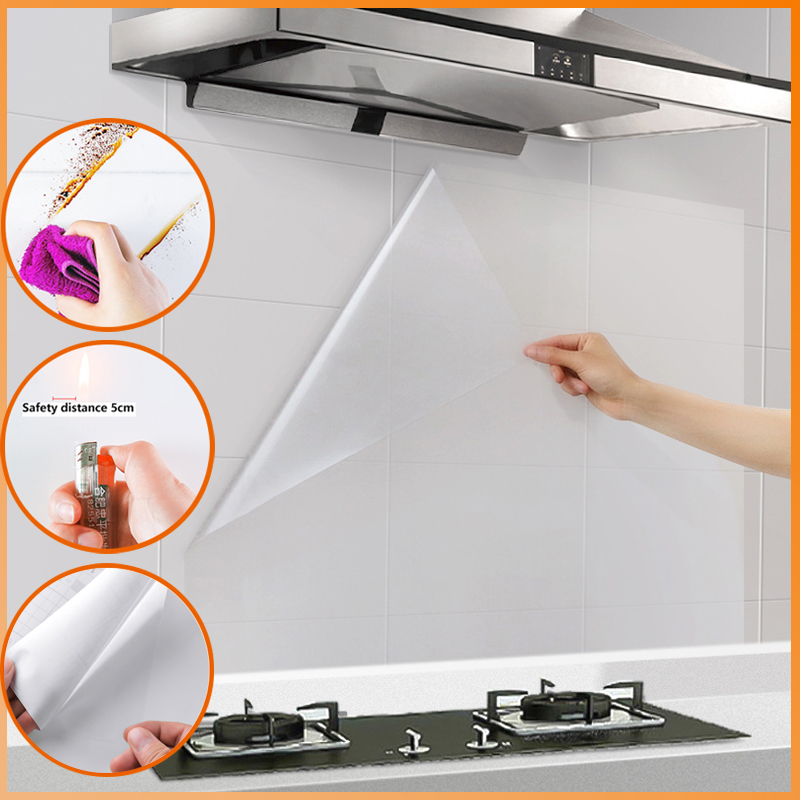 Transparent Oil Proof Kitchen Backsplash Protector Wall Sticker, Dining Room Wallpaper, Table Protector Large