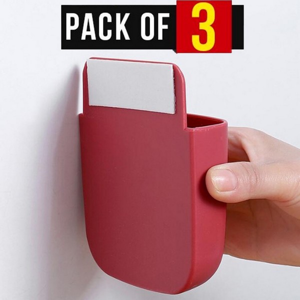 Wall Mounted Storage Box Remote Control Mobile Phone Plug Holder Stand ...