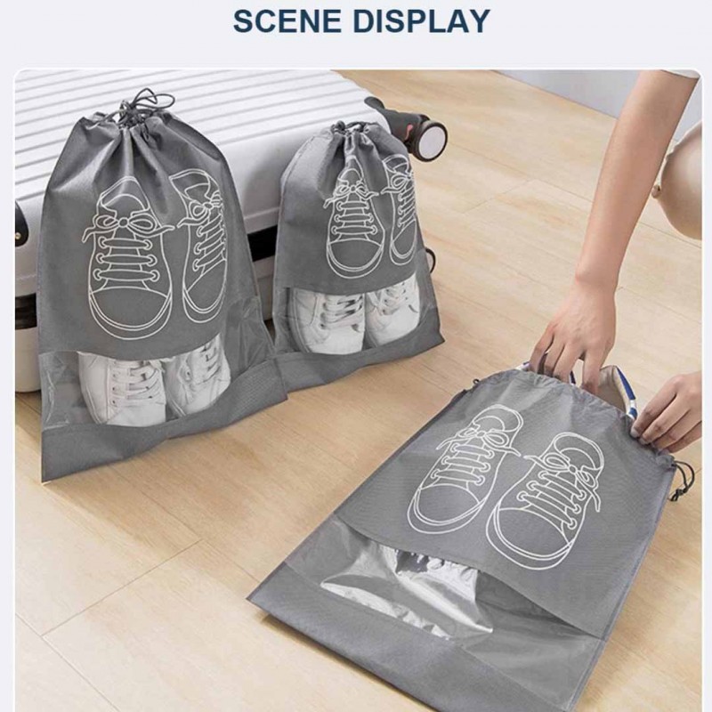 Shoes Drawstring Storage Bag Non-woven Travel Portable Bag Pack Of 40