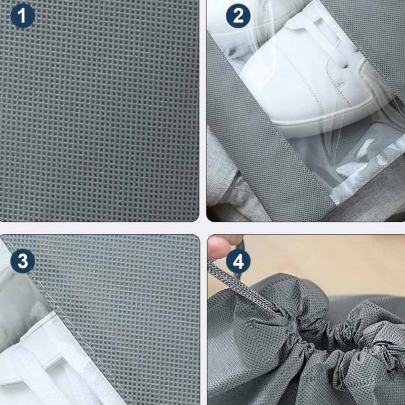 Shoes Drawstring Storage Bag Non-woven Travel Portable Bag Pack Of 40