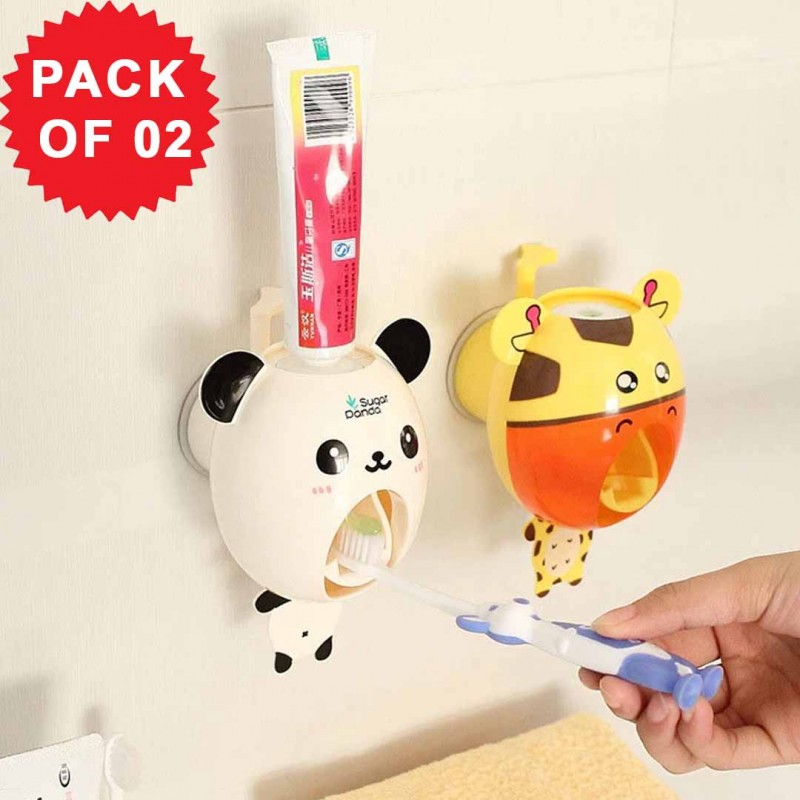 Toothpaste Pump Child Sucker convenient Automatic kids Toothpaste Dispenser Pack Of 02