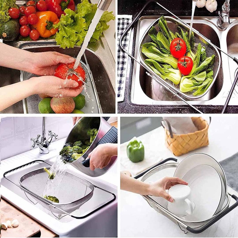 Pack of 2 Wire Mesh Sink Strainers  Efficient Over-Sink Drain Filters
