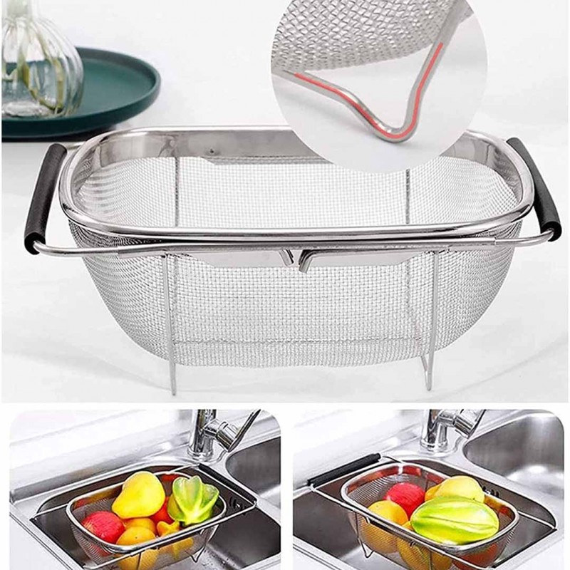 Pack of 2 Wire Mesh Sink Strainers  Efficient Over-Sink Drain Filters
