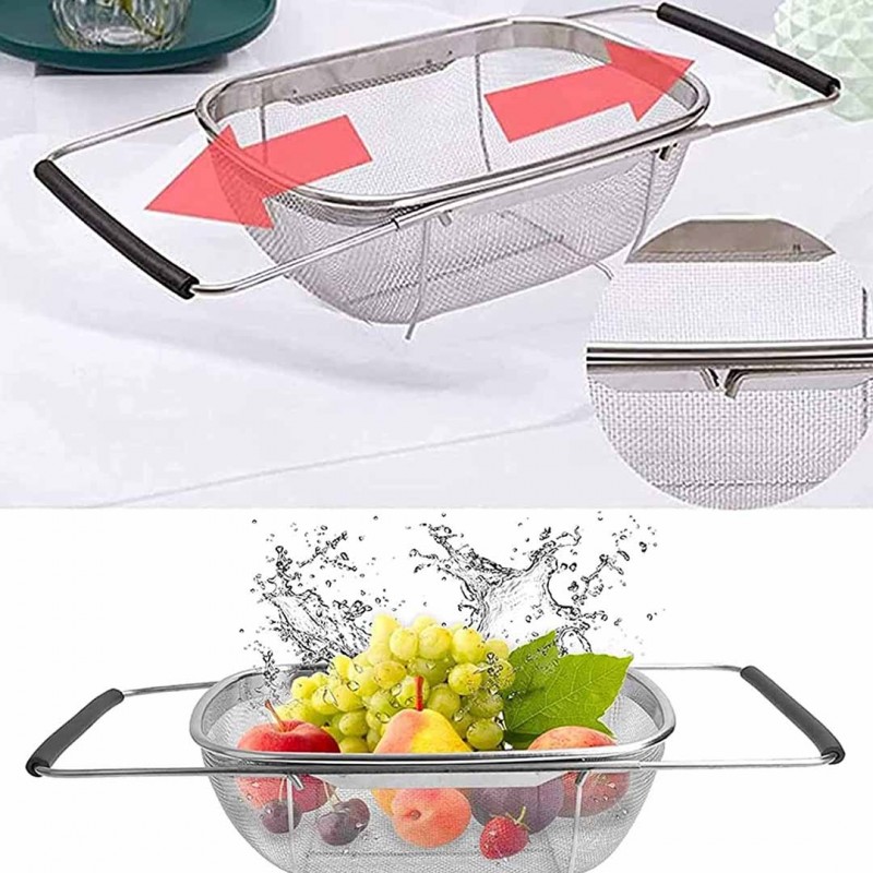 Pack of 2 Wire Mesh Sink Strainers  Efficient Over-Sink Drain Filters