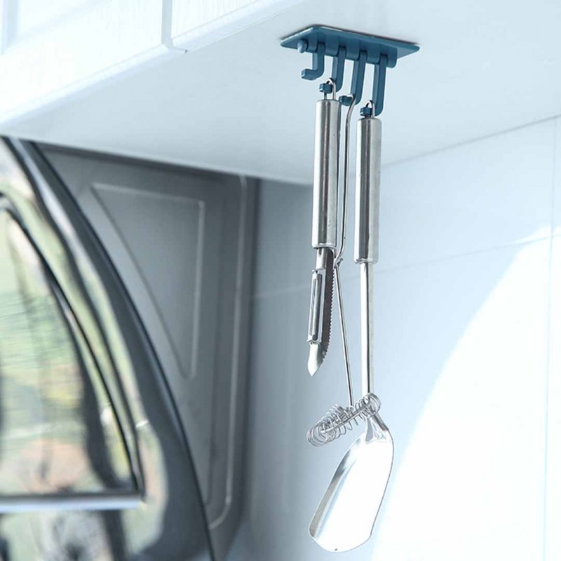 Wall Hangers 4 Hooks Rotating 180 Degree Super Sticky Pack of 04