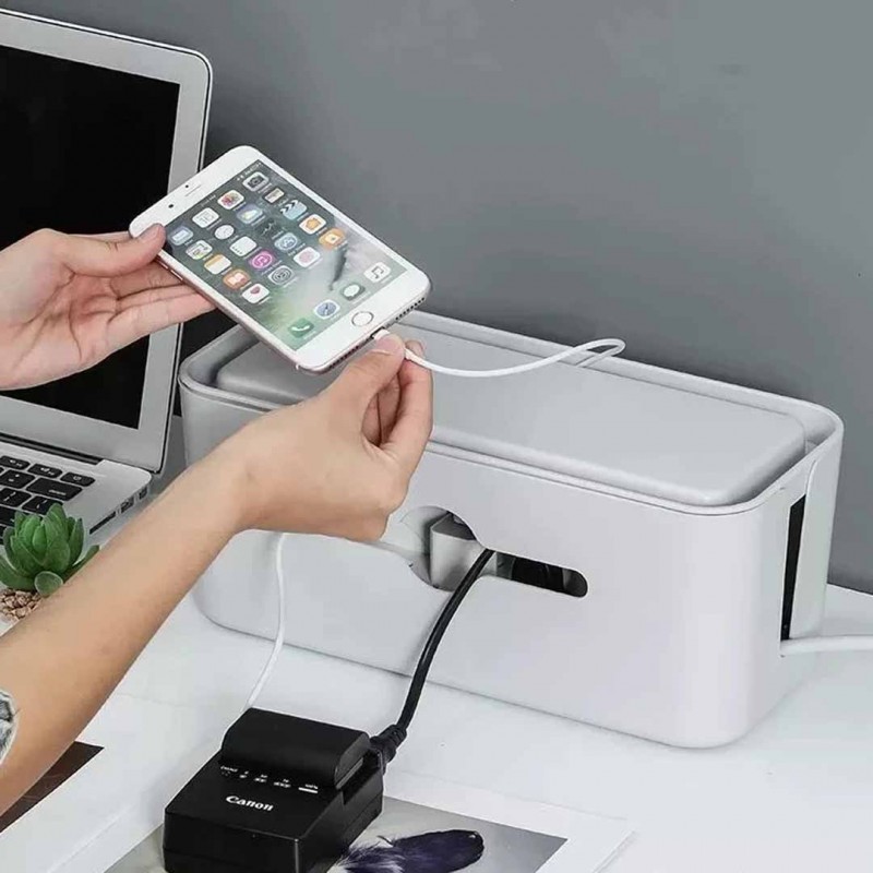 Power Socket Storage Box With Mobile Holder Pack Of 02
