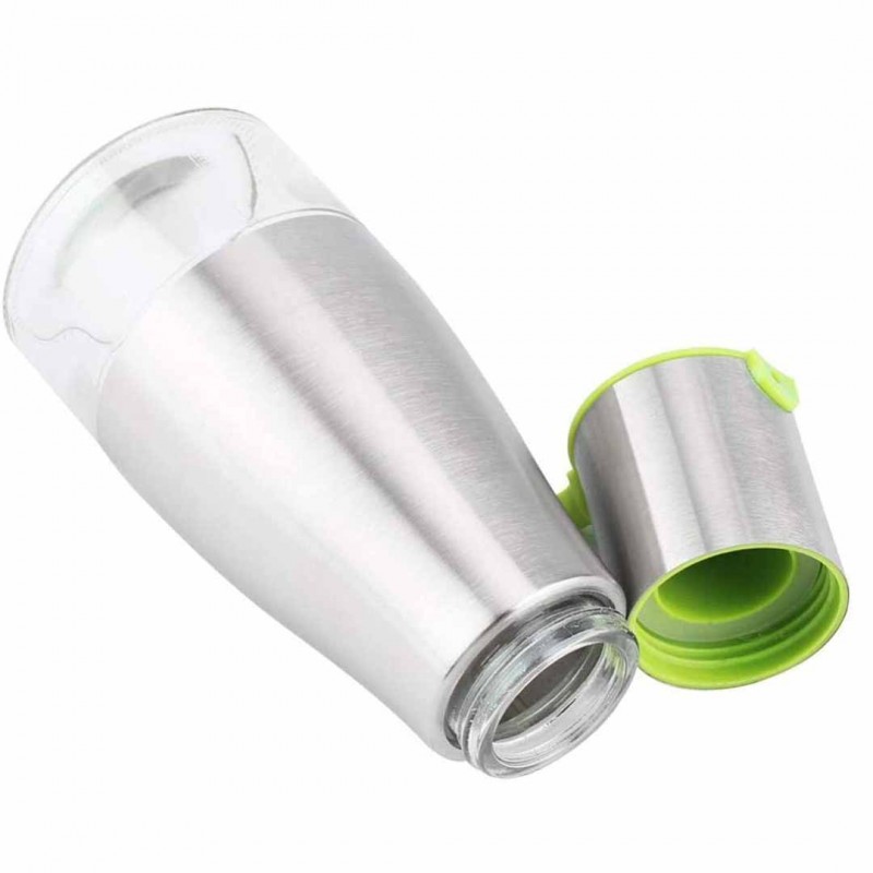 Pack of 2 - 320ml Stainless Steel Glass Oil Bottles Portable Kitchen Oil Dispensers