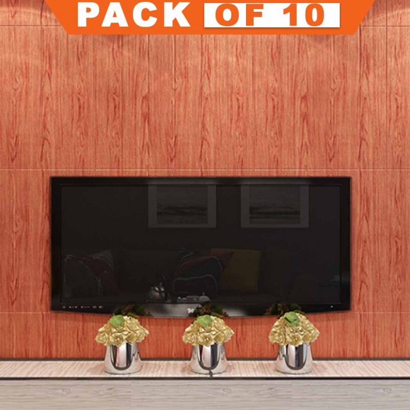 3D Self Adhesive Wall Stickers Wood Pack Of 10