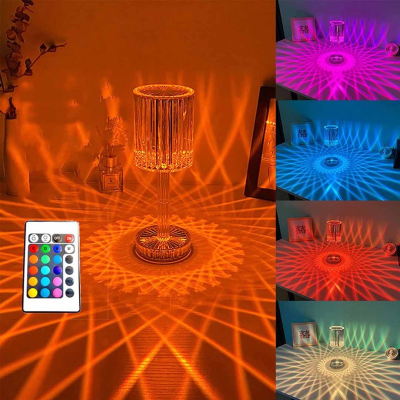 Crystal Lamp Rechargeable Touch Table Lamp