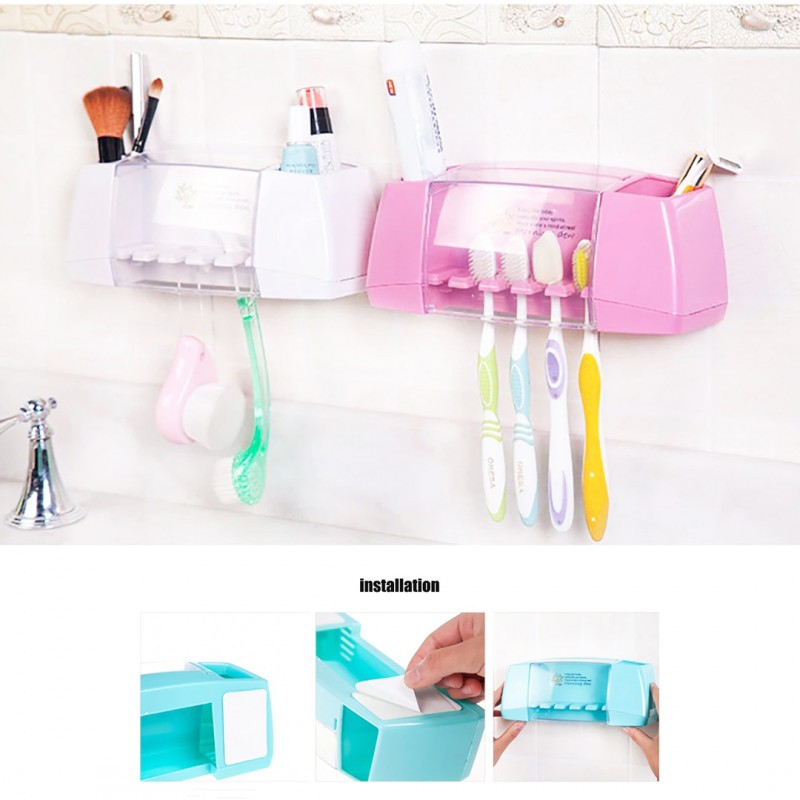 Multifunctional Bathroom Storage Shelves Toothbrush Holder