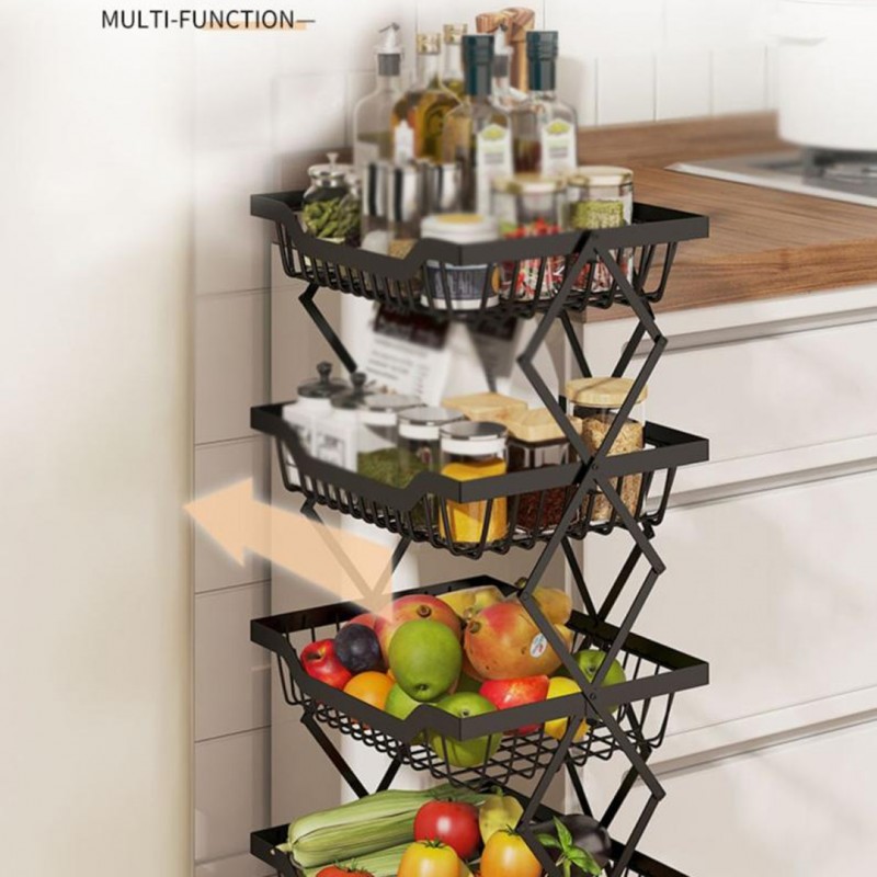 Adjustable 5 Layer Storage Trolley Shelf Bathroom Kitchen Organizer Cart Rack