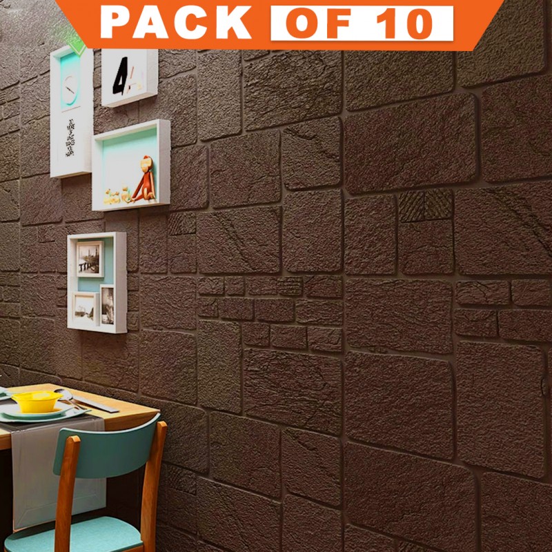 Foam 3D Wallpaper Sticker Pack Of 10