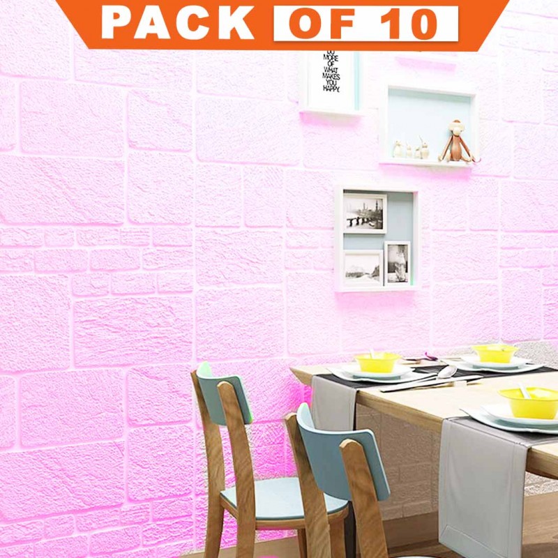 Foam 3D Wallpaper Sticker Pack Of 10