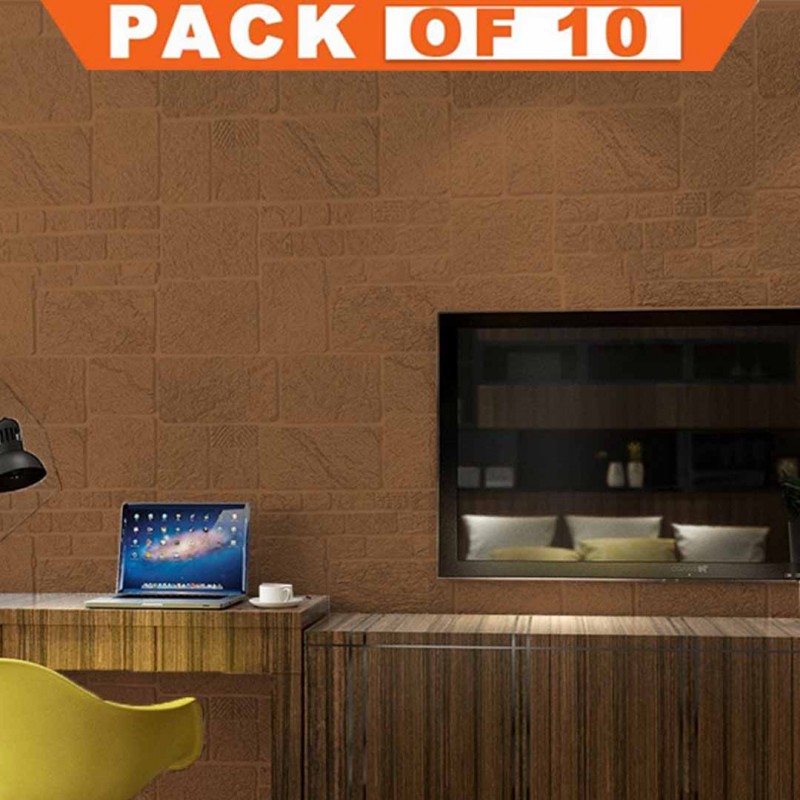 Foam 3D Wallpaper Sticker Pack Of 10
