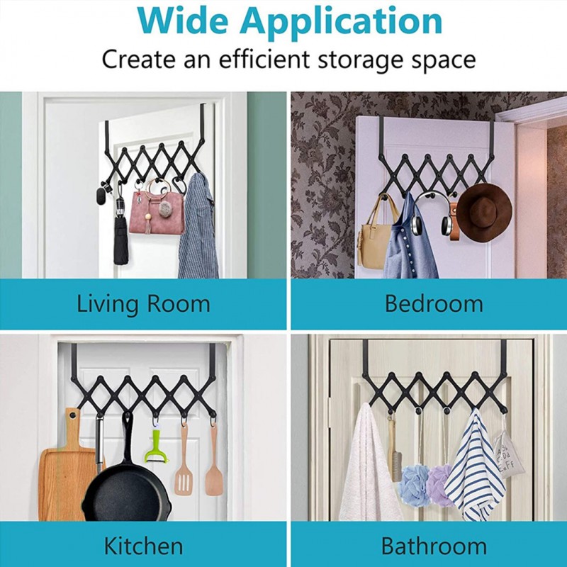 4 Hooks Stainless Steel Over The Door Hanger Coat Towel Storage Hanging Rack Pack Of 02