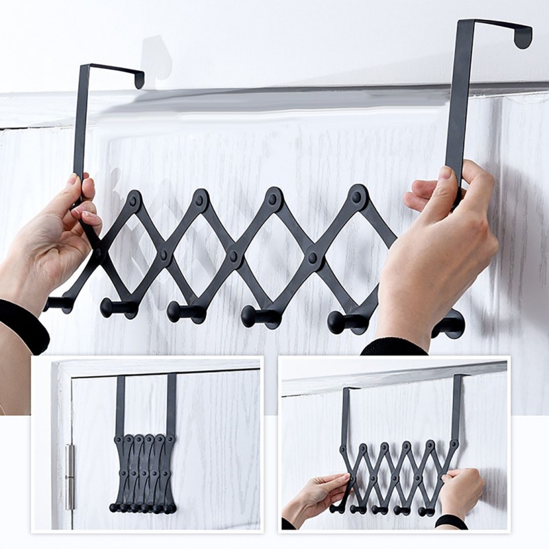 4 Hooks Stainless Steel Over The Door Hanger Coat Towel Storage Hanging Rack Pack Of 02