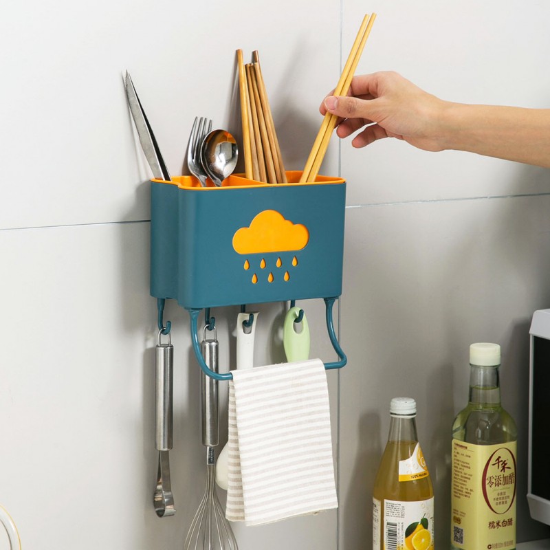 Wall Hanging Kitchen Tableware Storage Rack Pack Of 02