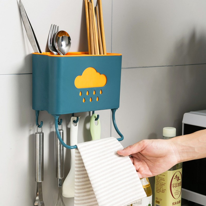 Wall Hanging Kitchen Tableware Storage Rack Pack Of 02