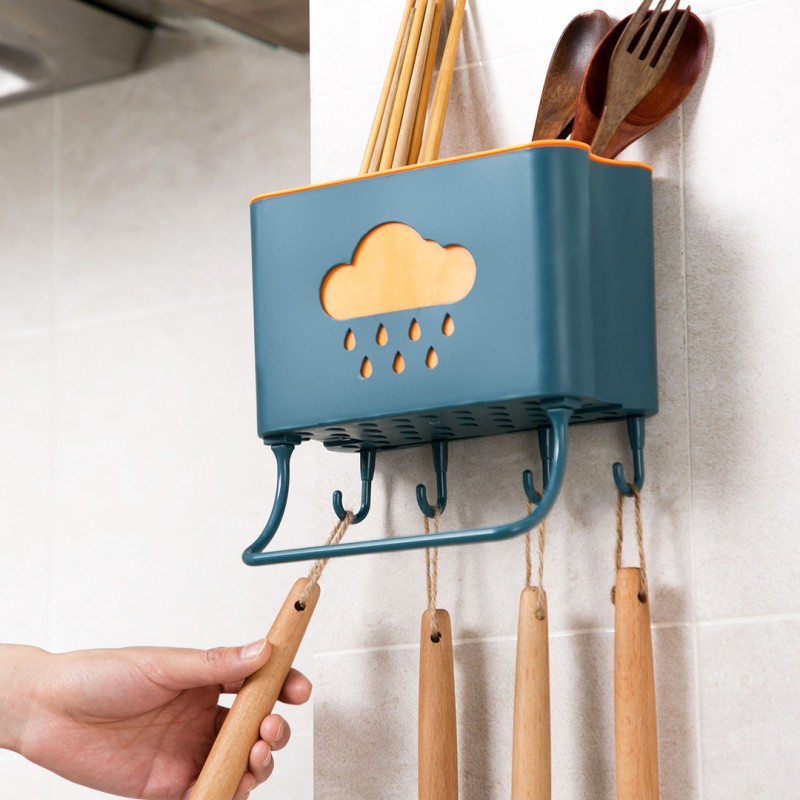 Wall Hanging Kitchen Tableware Storage Rack Pack Of 02