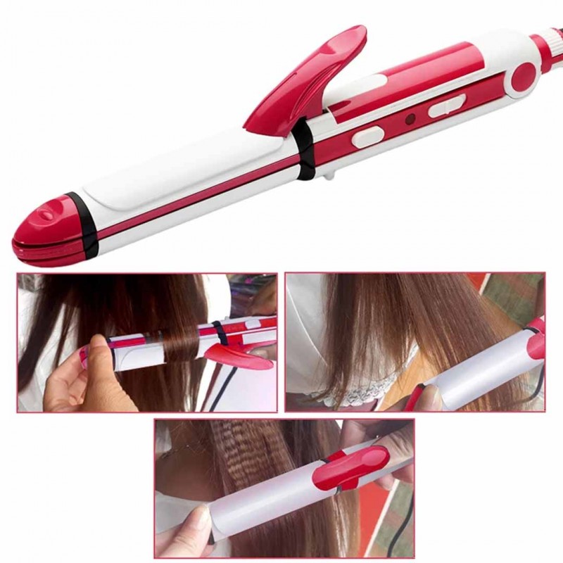 3-in-1 Ceramic Hair Curling Iron & Hair Straighteners