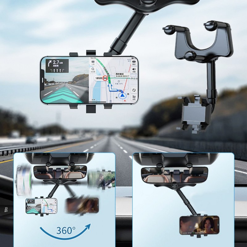 Universal 360 Car Rearview Mirror Phone Holder