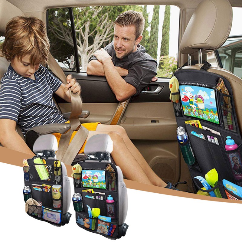 Car Backseat Organizer With Touch Screen Tablet Holder