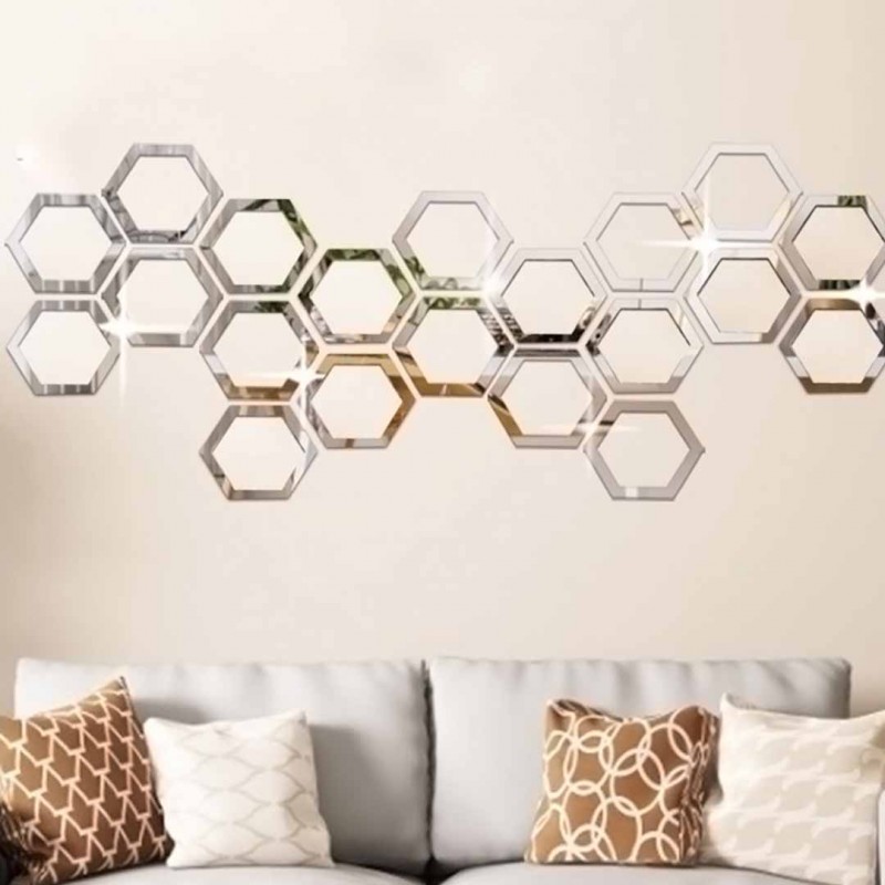 3D Mirror Wall stickers Living room