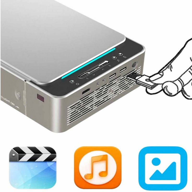 T6 Android Wifi Smart Optional Support 1080p Hd Led Portable Projector