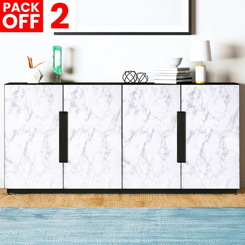 White Marble Self Adhesive Wallpaper Pack Of 02