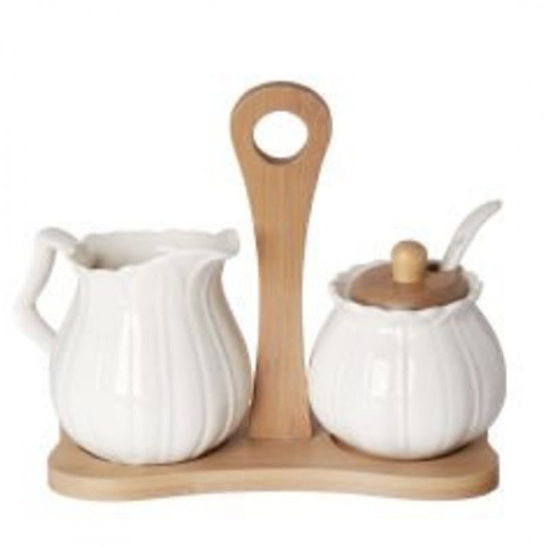 White Porcelain Sugar And Creamer Set