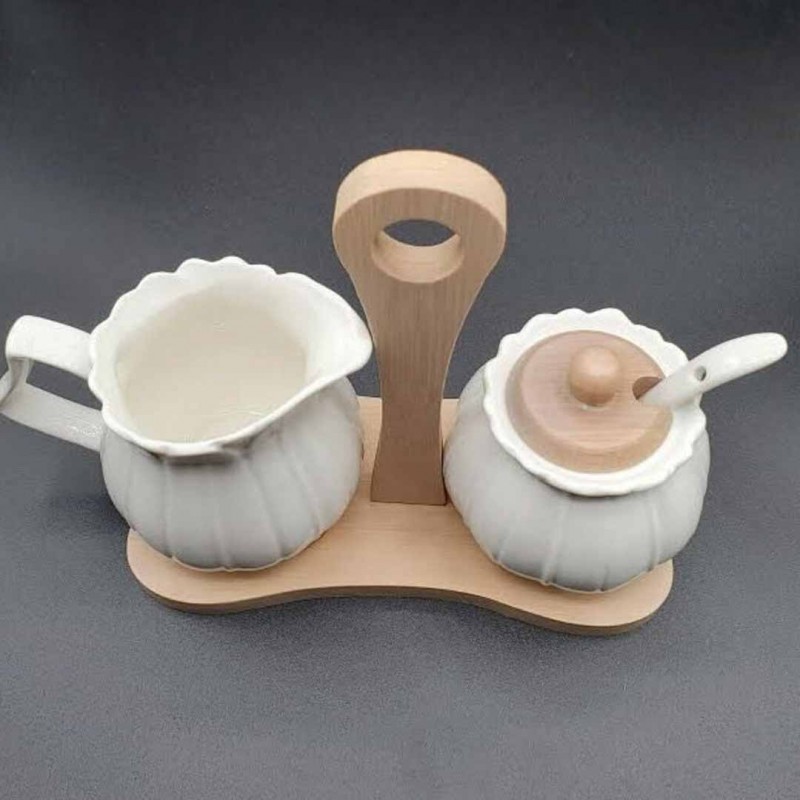 White Porcelain Sugar And Creamer Set