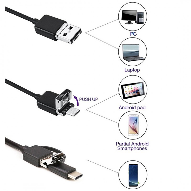 Versatile 3 in 1 Endoscope Camera 3.5M | HD Inspection & Connectivity
