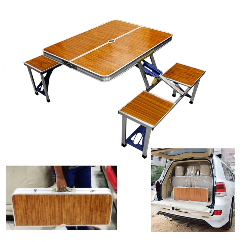 Portable Picnic Table And Chair Wooden Style