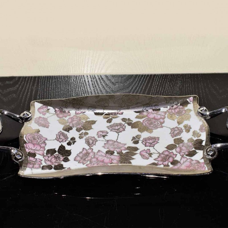 Printed Serving Tray Golden