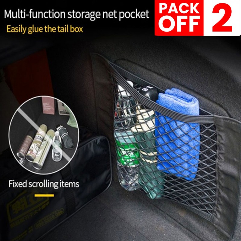 Car Back Rear Mesh Trunk Storage Organizer pack of 2