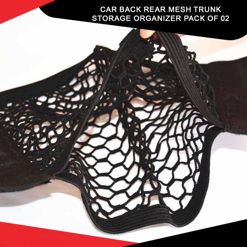 Car Back Rear Mesh Trunk Storage Organizer Pack Of 02