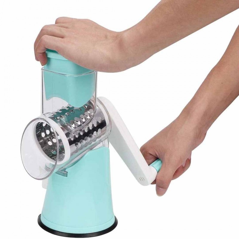 3 Blade Rotary Cheese Vegetable Slicer Effortless Food Preparation
