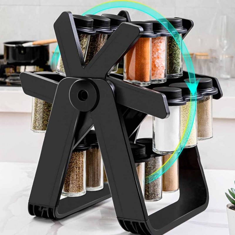 360°Rotating 18PCS Spice 360°Rotating Jar Rack